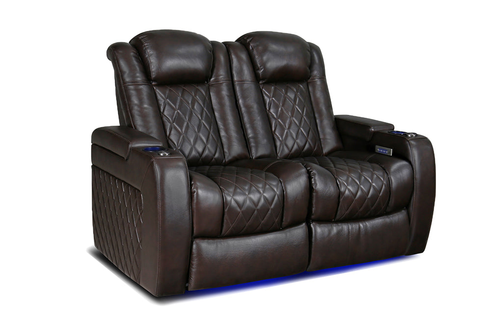 Valencia Tuscany Home Cinema Seating Row of 2 Loveseat Dark Chocolate