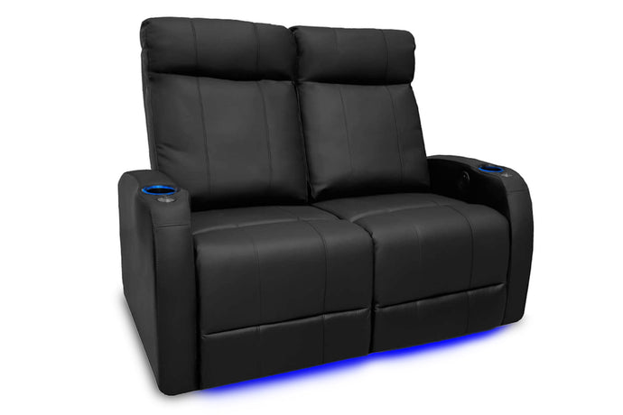 Valencia Syracuse Home Cinema Seating Row of 2 Loveseat Black