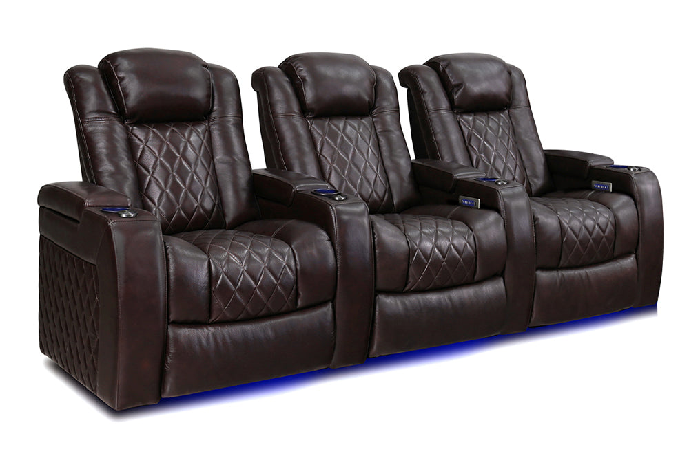 Valencia Tuscany Home Cinema Seating Row of 3 Dark Chocolate