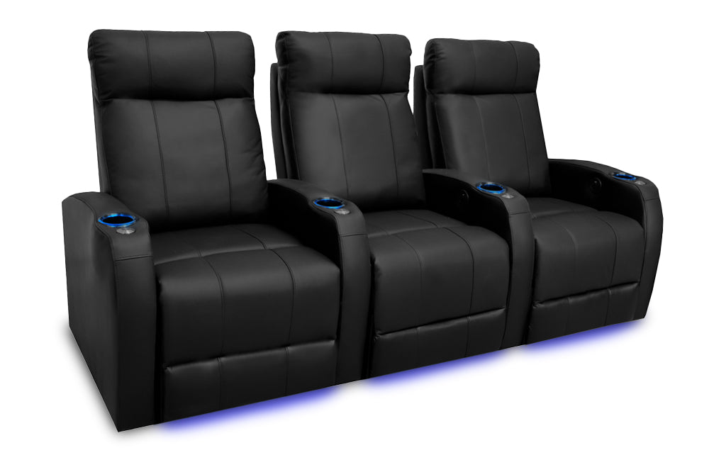 Valencia Syracuse Home Cinema Seating Row of 3 Black