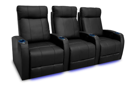 Valencia Syracuse Home Cinema Seating Row of 3 Black