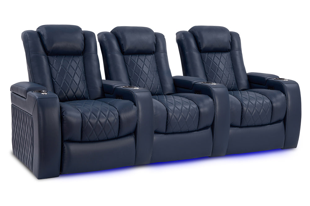 Valencia Tuscany Home Cinema Seating Row of 3 Navy Blue