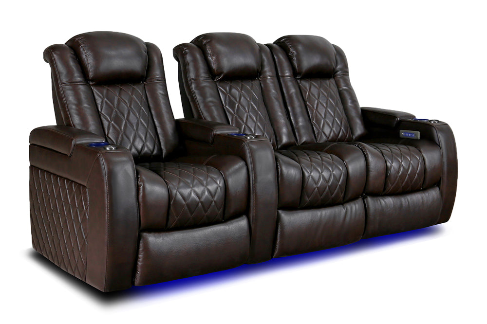 Valencia Tuscany Home Cinema Seating Row of 3 Loveseat Right Dark Chocolate