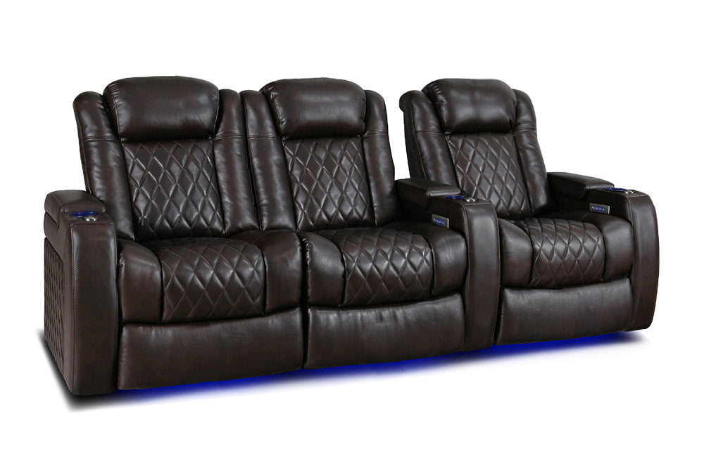 Valencia Tuscany XL Row of 3 Loveseat Left Dark Chocolate