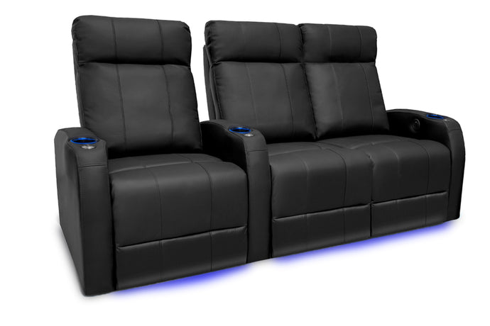 Valencia Syracuse Home Cinema Seating Row of 3 Loveseat Right Black