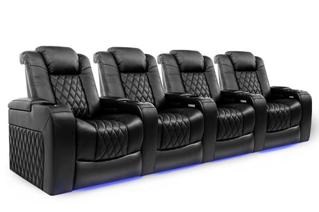 Valencia Tuscany Home Cinema Seating Row of 4 Black
