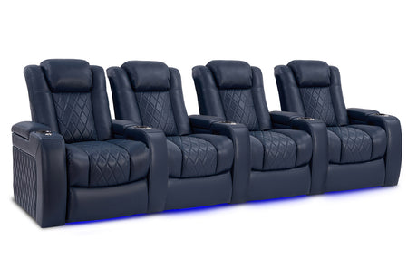 Valencia Tuscany Home Cinema Seating Row of 4 Navy Blue