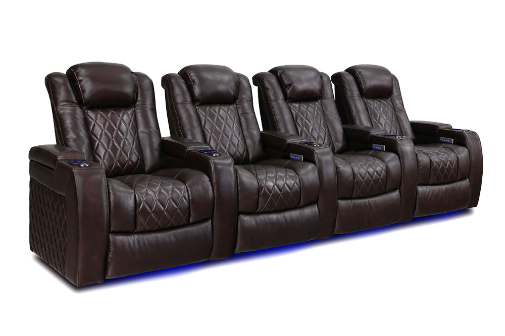 Valencia Tuscany Home Cinema Seating Row of 4 Dark Chocolate