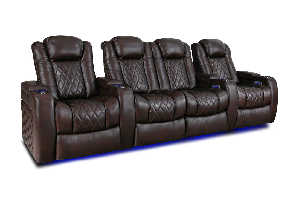 Valencia Tuscany Home Cinema Seating Row of 4 Loveseat Center Dark Chocolate