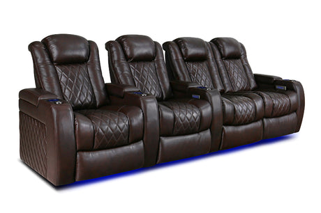 Valencia Tuscany Home Cinema Seating Row of 4 Loveseat Right Dark Chocolate