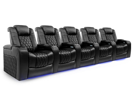 Valencia Tuscany Home Cinema Seating Row of 5 Black