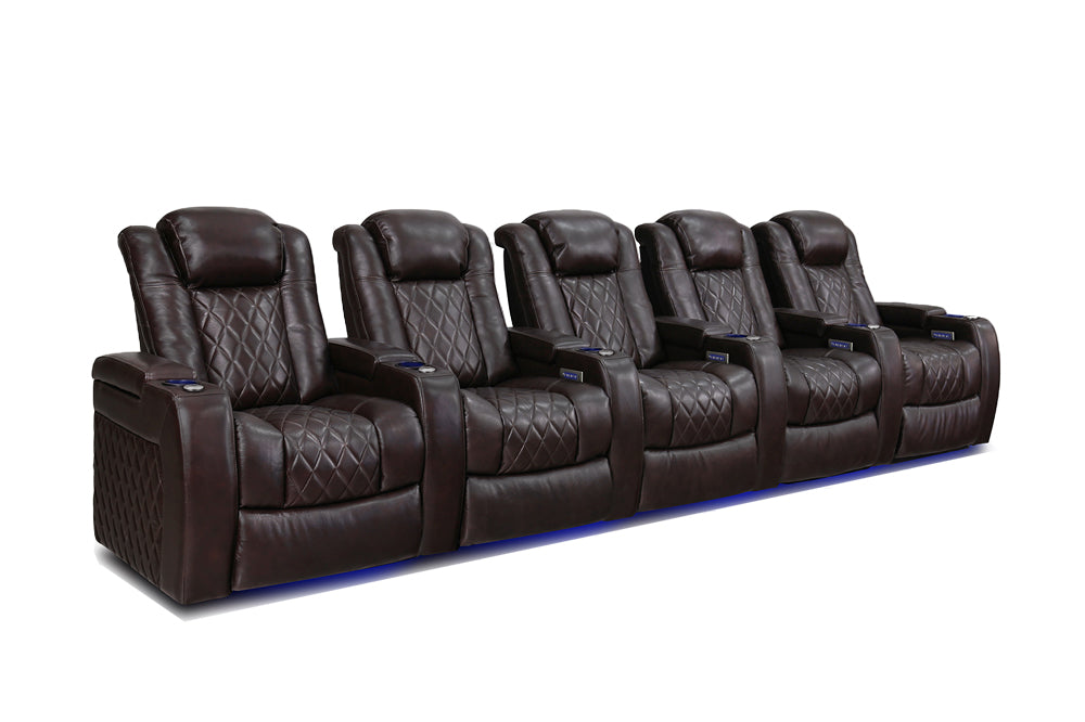 Valencia Tuscany Home Cinema Seating Row of 5 Dark Chocolate