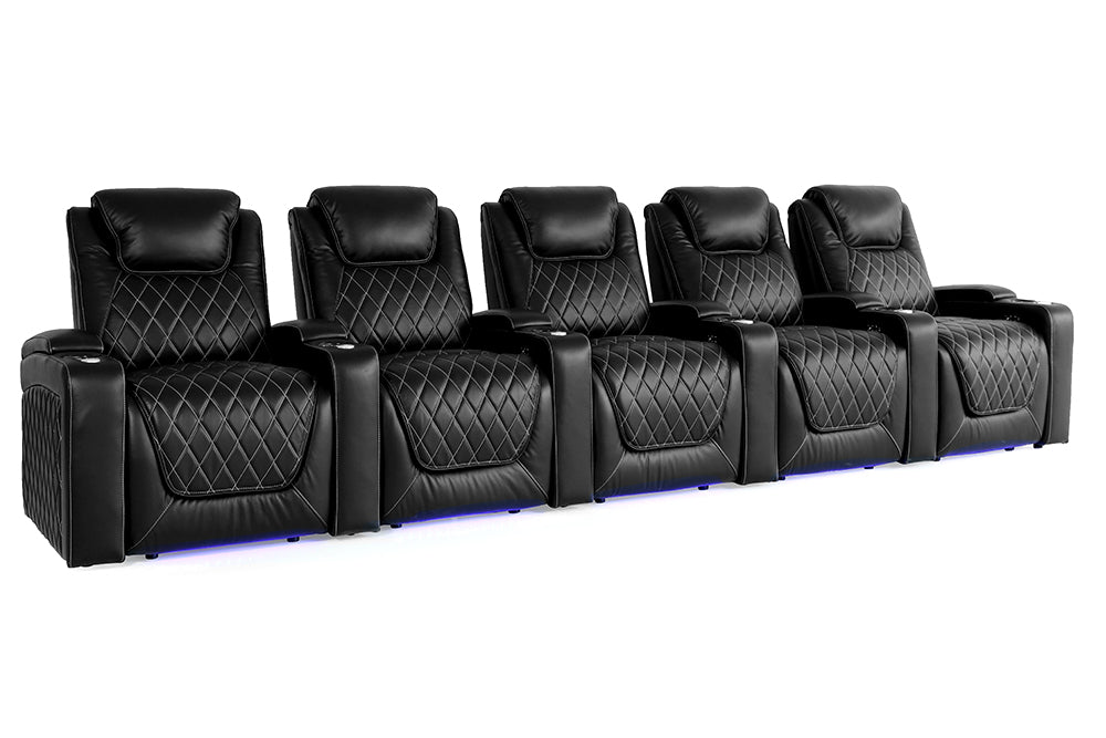 Valencia Oslo Home Cinema Seating, Row of 5, Black