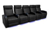 Valencia Syracuse Home Cinema Seating Row of 5 Black