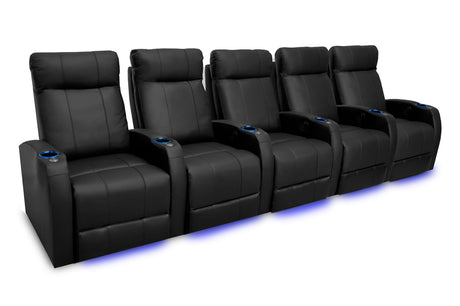 Valencia Syracuse Home Cinema Seating Row of 5 Black