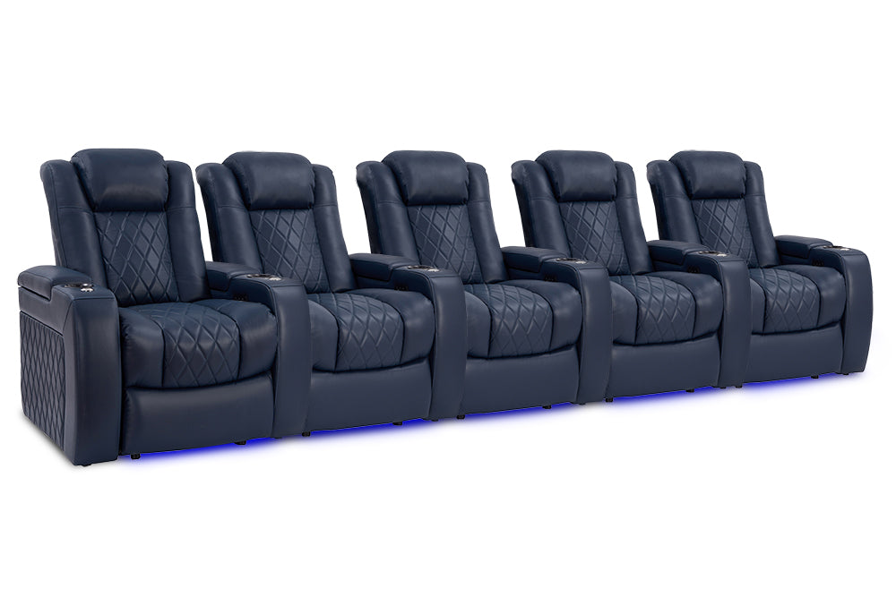 Valencia Tuscany Home Cinema Seating Row of 5 Navy Blue