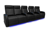 Valencia Syracuse Home Cinema Seating Row of 5 Loveseat Left Black