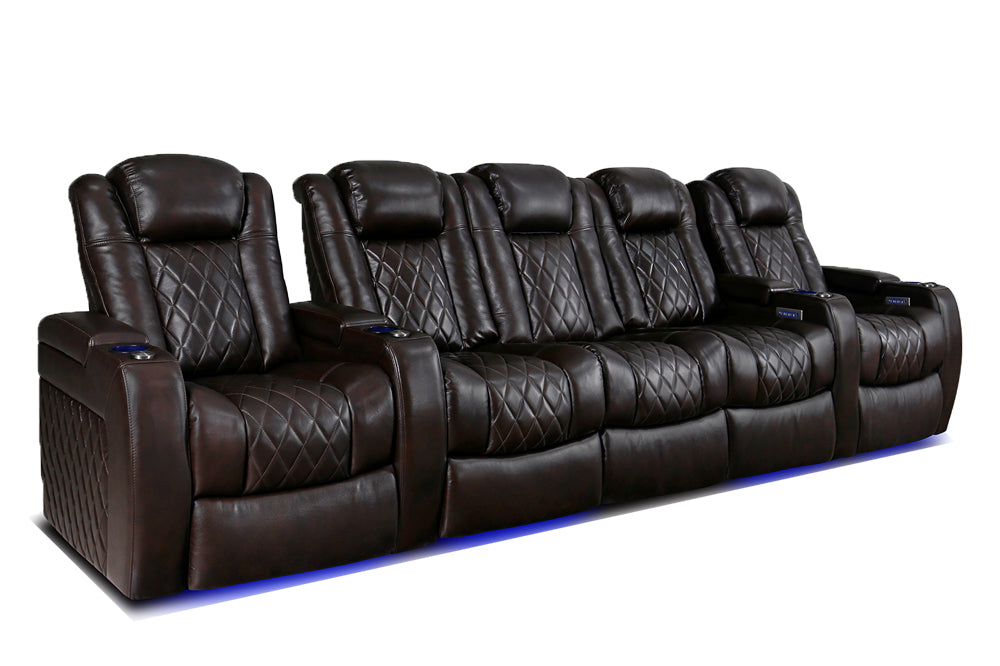 Valencia Tuscany Home Cinema Seating Row of 5 Set of 3 Center Dark Chocolate