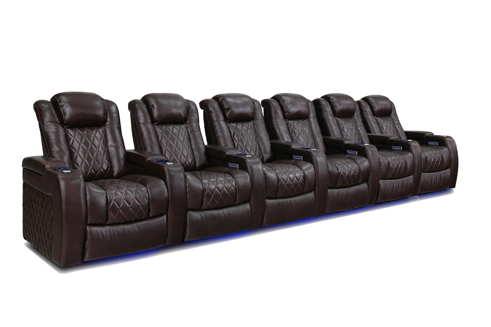 Valencia Tuscany Home Cinema Seating Row of 6 Dark Chocolate