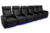 Valencia Syracuse Home Cinema Seating Row of 6 Black