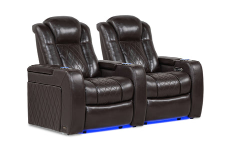 Valencia Tuscany Home Cinema Seating Row of 2 Dark Chocolate