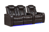 Valencia Tuscany Home Cinema Seating Row of 3 Loveseat Left Dark Chocolate