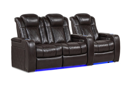 Valencia Tuscany Home Cinema Seating Row of 3 Loveseat Left Dark Chocolate