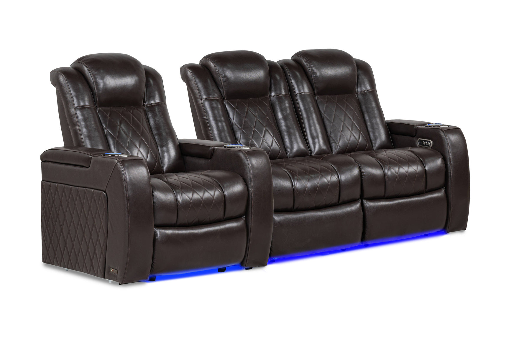 Valencia Tuscany Home Cinema Seating Row of 3 Loveseat Right Dark Chocolate