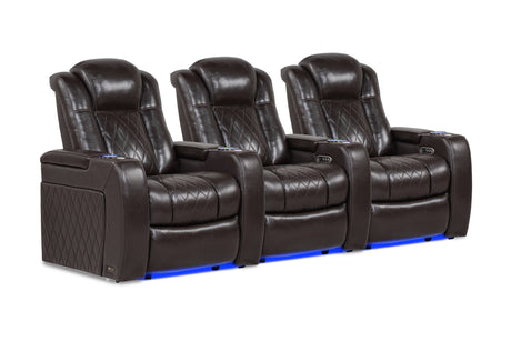 Valencia Tuscany Home Cinema Seating Row of 3 Dark Chocolate