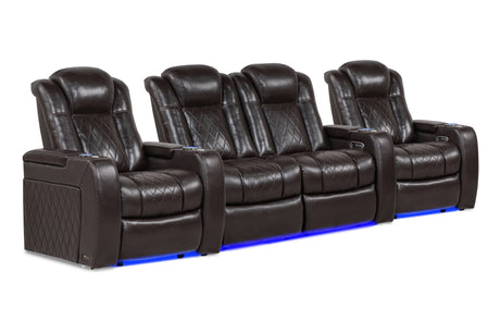 Valencia Tuscany Home Cinema Seating Row of 4 Loveseat Center Dark Chocolate