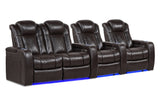 Valencia Tuscany Home Cinema Seating Row of 4 Loveseat Left Dark Chocolate