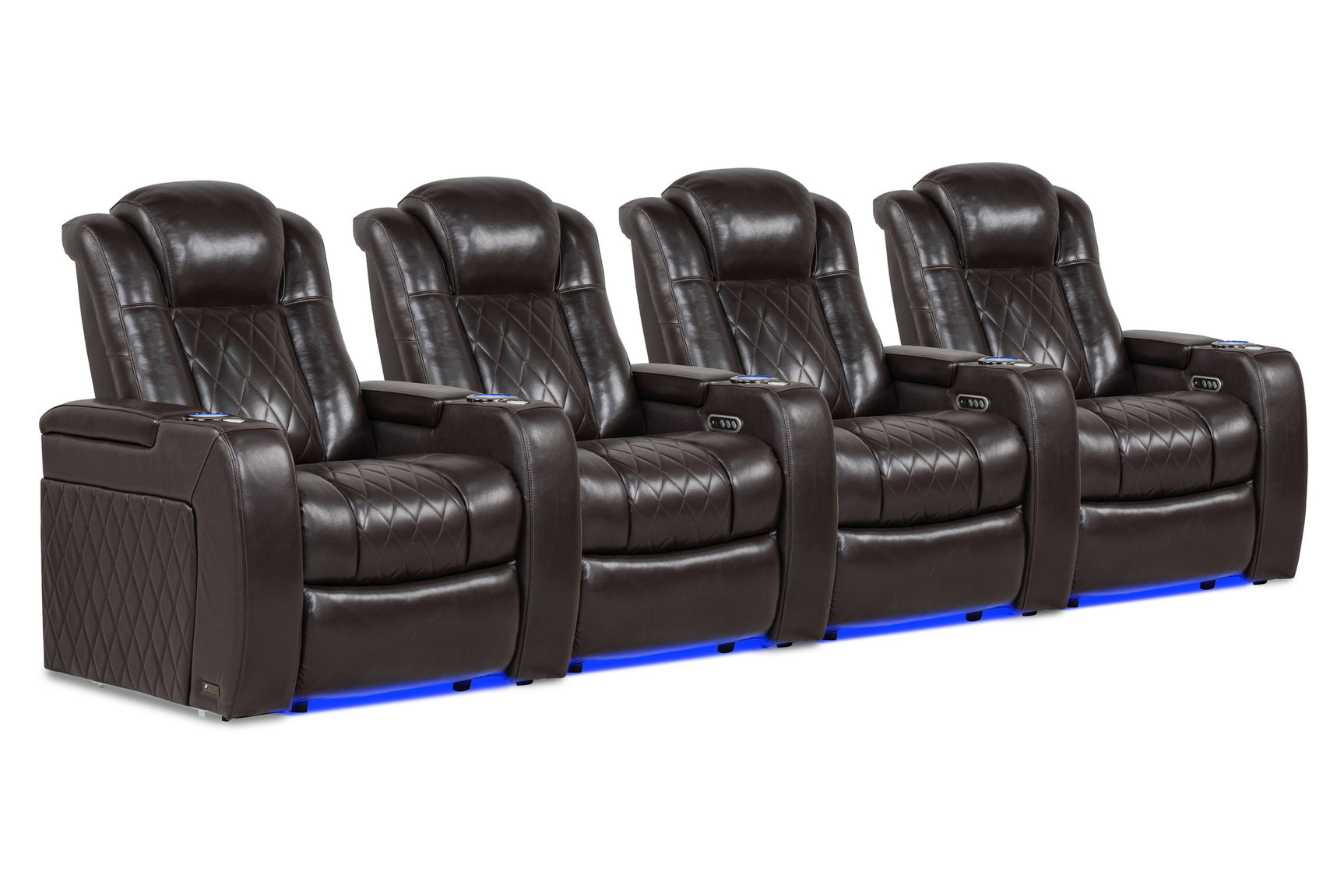 Valencia Tuscany Home Cinema Seating Row of 4 Dark Chocolate