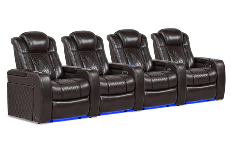 Valencia Tuscany Home Cinema Seating Row of 4 Dark Chocolate