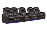 Valencia Tuscany Home Cinema Seating Row of 5 Double Loveseat with Single Center Dark Chocolate