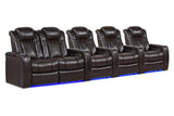 Valencia Tuscany Home Cinema Seating Row of 5 Loveseat Left Dark Chocolate
