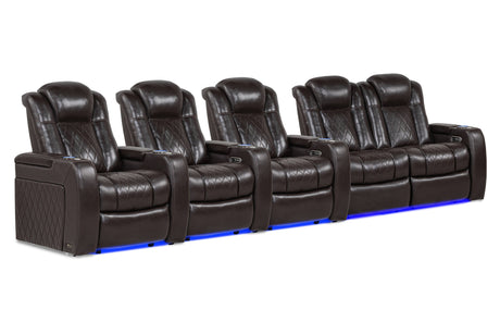 Valencia Tuscany Home Cinema Seating Row of 5 Loveseat Right Dark Chocolate