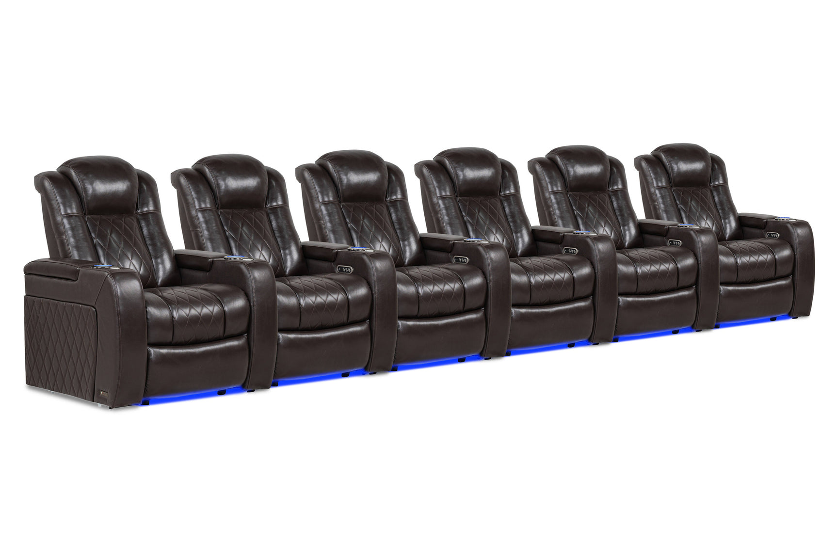 Valencia Tuscany Home Cinema Seating Row of 6 Dark Chocolate