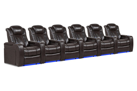 Valencia Tuscany Home Cinema Seating Row of 6 Dark Chocolate