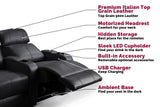 Valencia Verona Power Headrest Row of 5 Loveseat Left Black