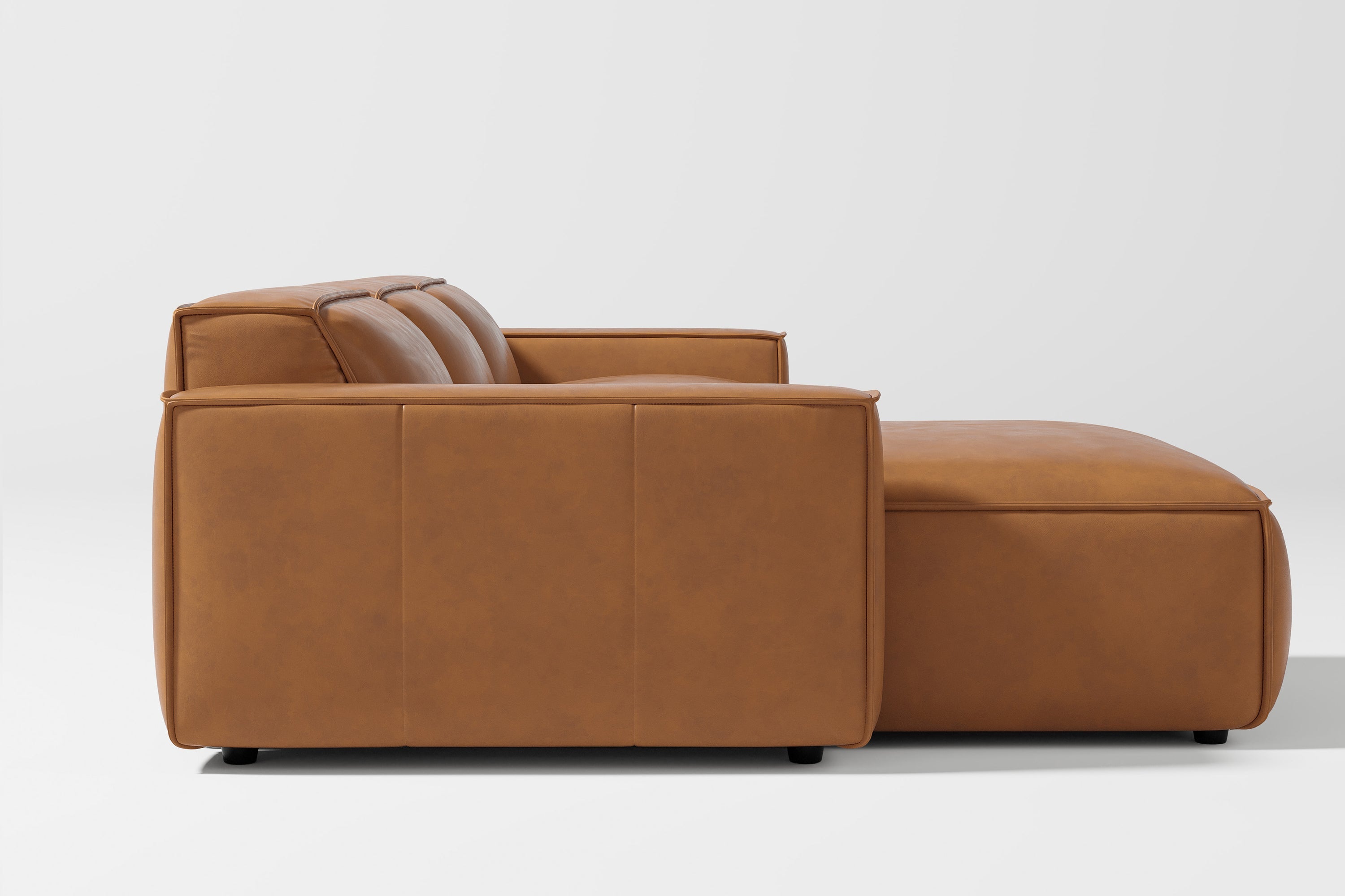 Valencia Nathan Full Aniline Leather Lounge Modular Sofa, Three Seats