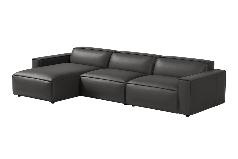 Valencia Nathan Full Aniline Leather Lounge Modular Sofa Three Seats