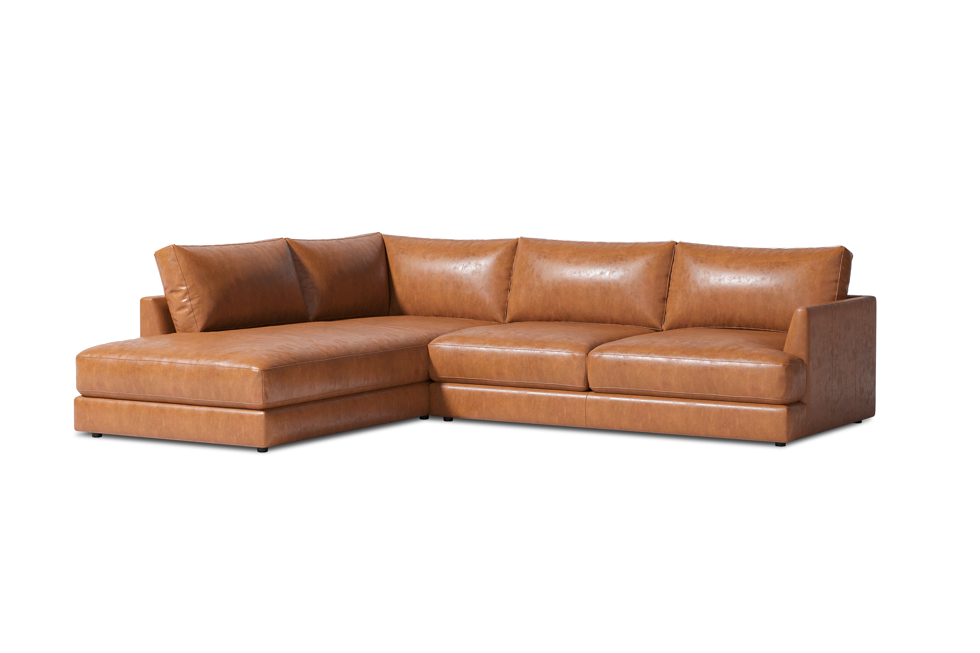 Brown sectional couch deals leather