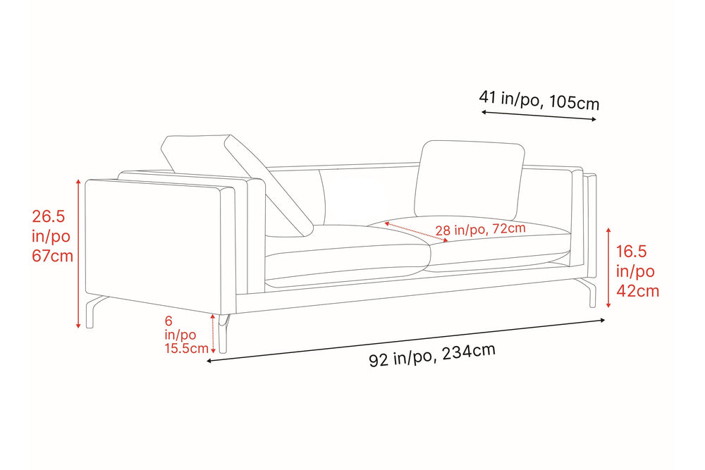 Valencia Zadar Leather Wide Seats Sofa, Cognac